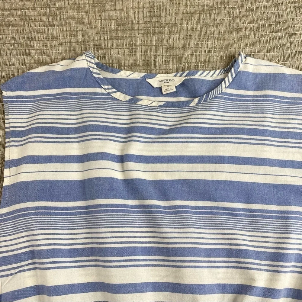 Lands End blue white